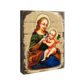 Virgin Mary Directress Wooden Gold Plated Religious Christian odox Sacred Icon - Inspirational Icon Decor - 85031