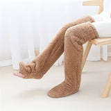 Calcetines afelpados hasta el muslo para parejas: medias de punto cálidas y duraderas por encima de la rodilla, de fácil cuidado.