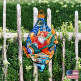 Decoración navideña para puerta con Papá Noel en un avión de G. DeBrekht - Decoración navideña con muñeco de nieve de Papá Noel - 8112170H