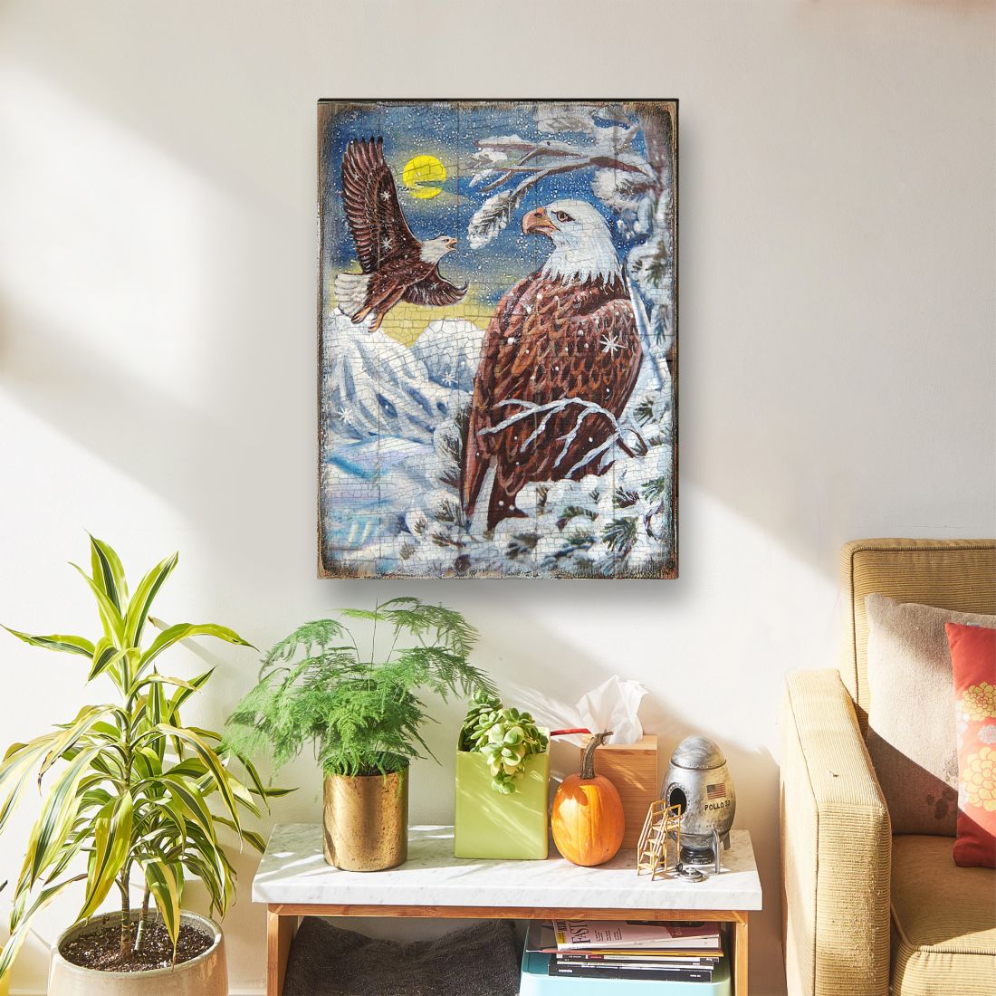 Eagle Art Wooden Wall Art by Nature Wonders - Nature Wildlife Decor  - 95219B