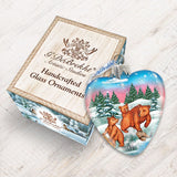 Brown Bears Heart Mercury Glass Ornament by G. DeBrekht - Wildlife Holiday Decor - 771062