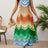 Ladies' Neck Hanging Peacock Element Printed Casual Dress - Lootquake