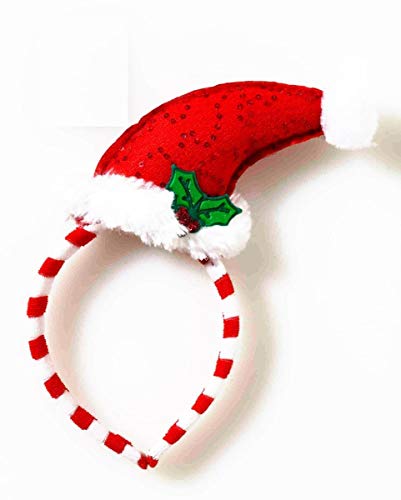 Mini Santa Hat with Mistletoe Headband Costume Accessory