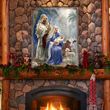 Arte mural de madera "Noche Santa" de D. Gelsinger - Decoración navideña - 95631B-1618