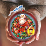 Enchanted Santa Glass Ornament Limited Edition by D. Gelsinger - Christmas Santa Snowman Decor - 73887-1003