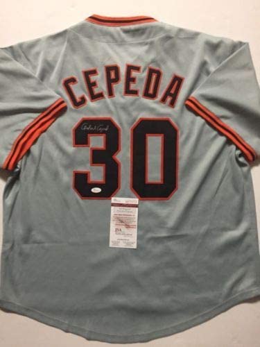 Autographed/Signed Orlando Cepeda San Francisco Grey Baseball Jersey JSA COA