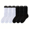 Conjunto de 3 pares de calcetines de media pantorrilla modernos para mujer, de punto liso, suaves y transpirables, tallas grandes (0XL-2XL).