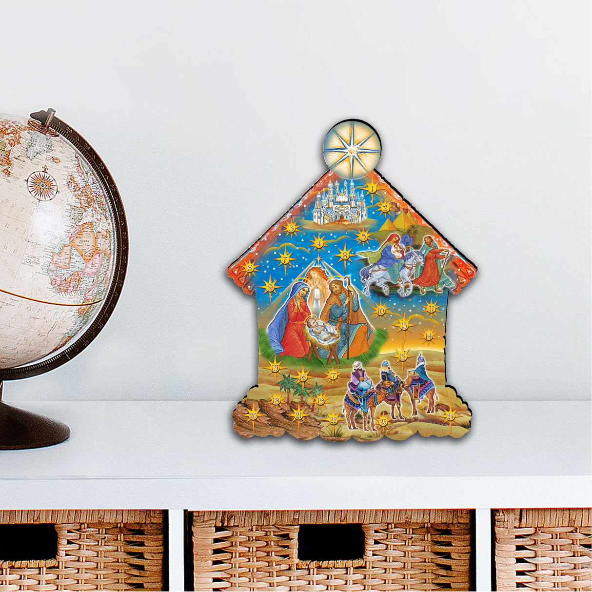 Up-Up and Away Christmas Door Decor by G. DeBrekht - Christmas Santa Snowman Decor - 8186134H