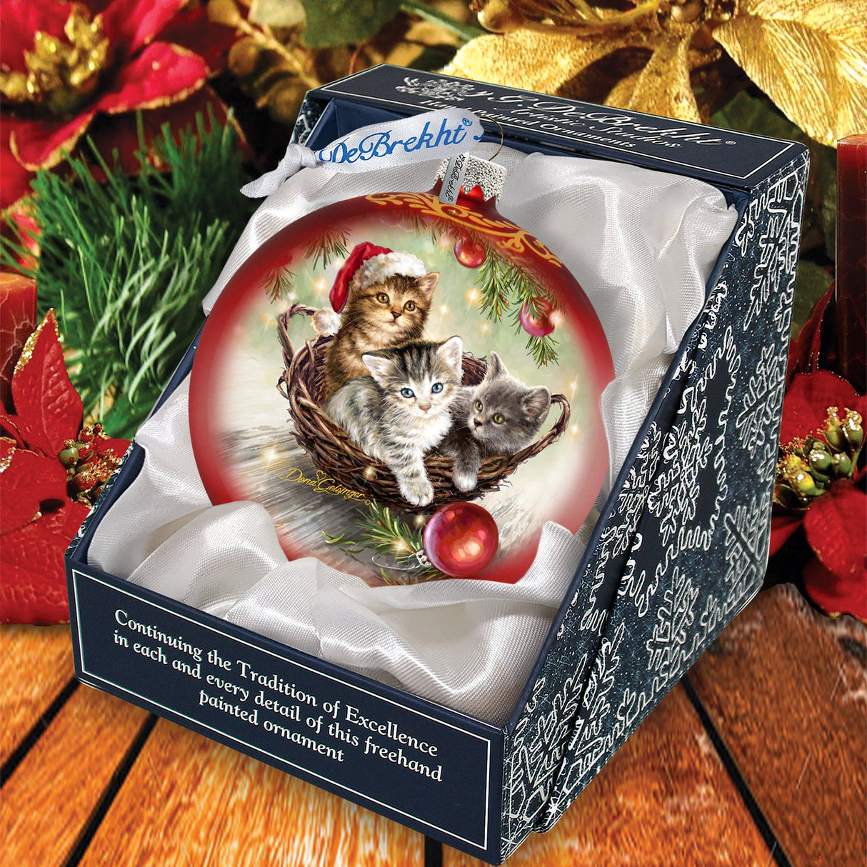 Adorno navideño de cristal con gatitos de D. Gelsinger - Decoración navideña - 71101-1607