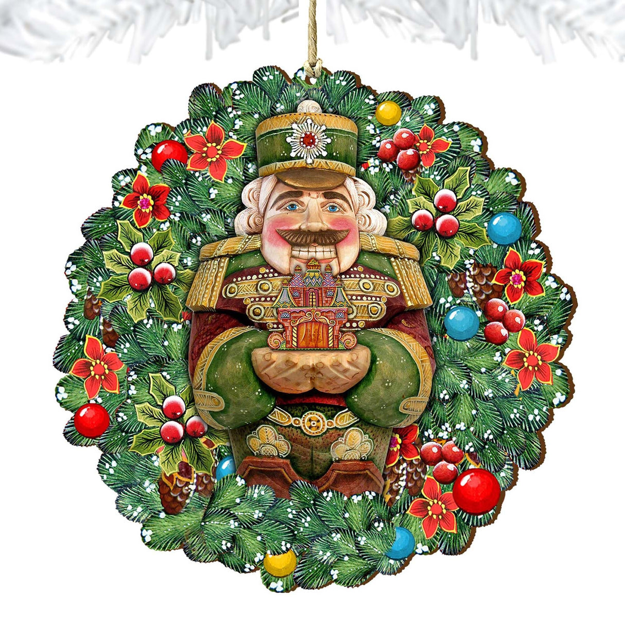 Nutcracker's Wreath Gift Wooden Ornaments by G. DeBrekht - Christmas Decor - 8185321