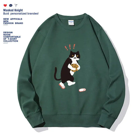 Women's Fashionable Solid Color Printed Long Sleeved Sweatshirt - Lootquake