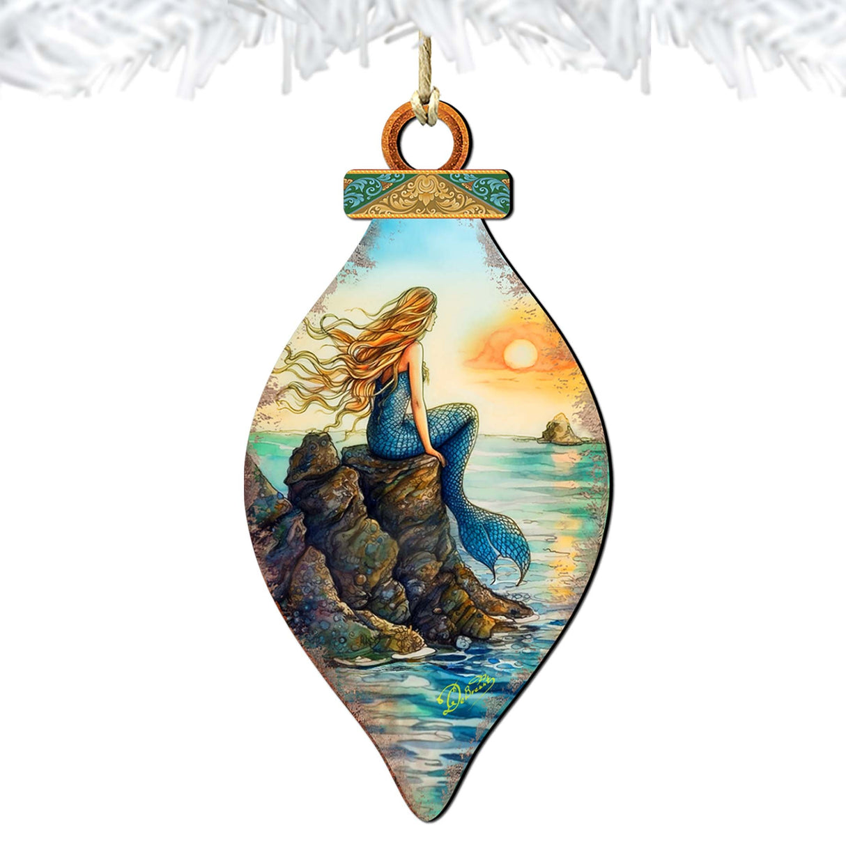 Mermaid Coastal Wooden Ornaments by G. DeBrekht Coastal Holiday Decor - 8688169