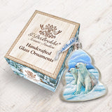 Adorno de vidrio de mercurio con una familia de osos polares de G. DeBrekht - Decoración navideña con vida silvestre - 771045