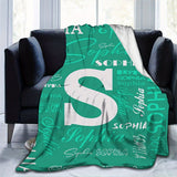 1pc Personalized Name Flannel Blanket - Cozy & Warm, Customized with Your Letters - A Perfect Commemorative Gift for Loved Ones, Ideal for Napping, Camping, & Travel Adventures
