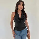 Women's Halter Backless Tank Vest Fashion Solid Color Slim Fit Tied Tube Top - Lootquake