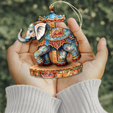 Carousel Elephant Wooden Ornaments by G. Debrekht Christmas Decor - 8611029-2