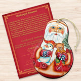 Santa Doll Christmas Wooden Ornaments by G. DeBrekht - Christmas Santa Snowman Decor - 8115011