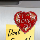 Hearts of Love Decorative Wooden Magnets Set of 6 - Family Love Decor - 8090128G-S6