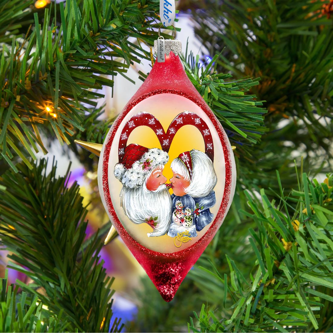 Merry Kissmas Glass Ornament by Jamie Mills-Price - Christmas Decor - 757-302-MP