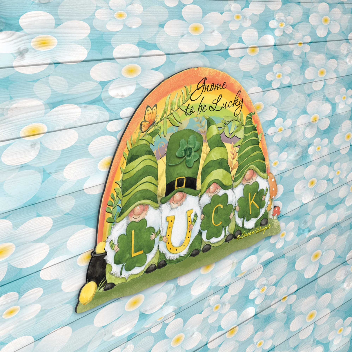 Decoración navideña para puerta con gnomo de San Patricio, de Susan Winget - Decoración celta - 8471110H-SW