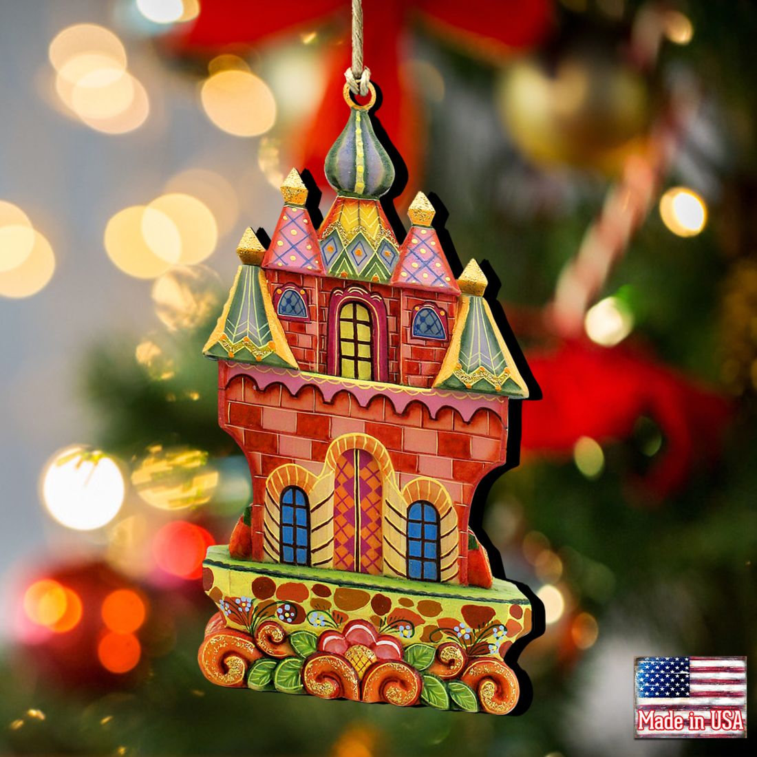 Fairy Castle Wooden Ornaments Christmas by G. DeBrekht - Christmas Decor - 8153315