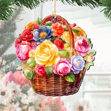 Flowers in the Basket Wooden Ornaments by G. Debrekht - Love Family Decor - 8688316