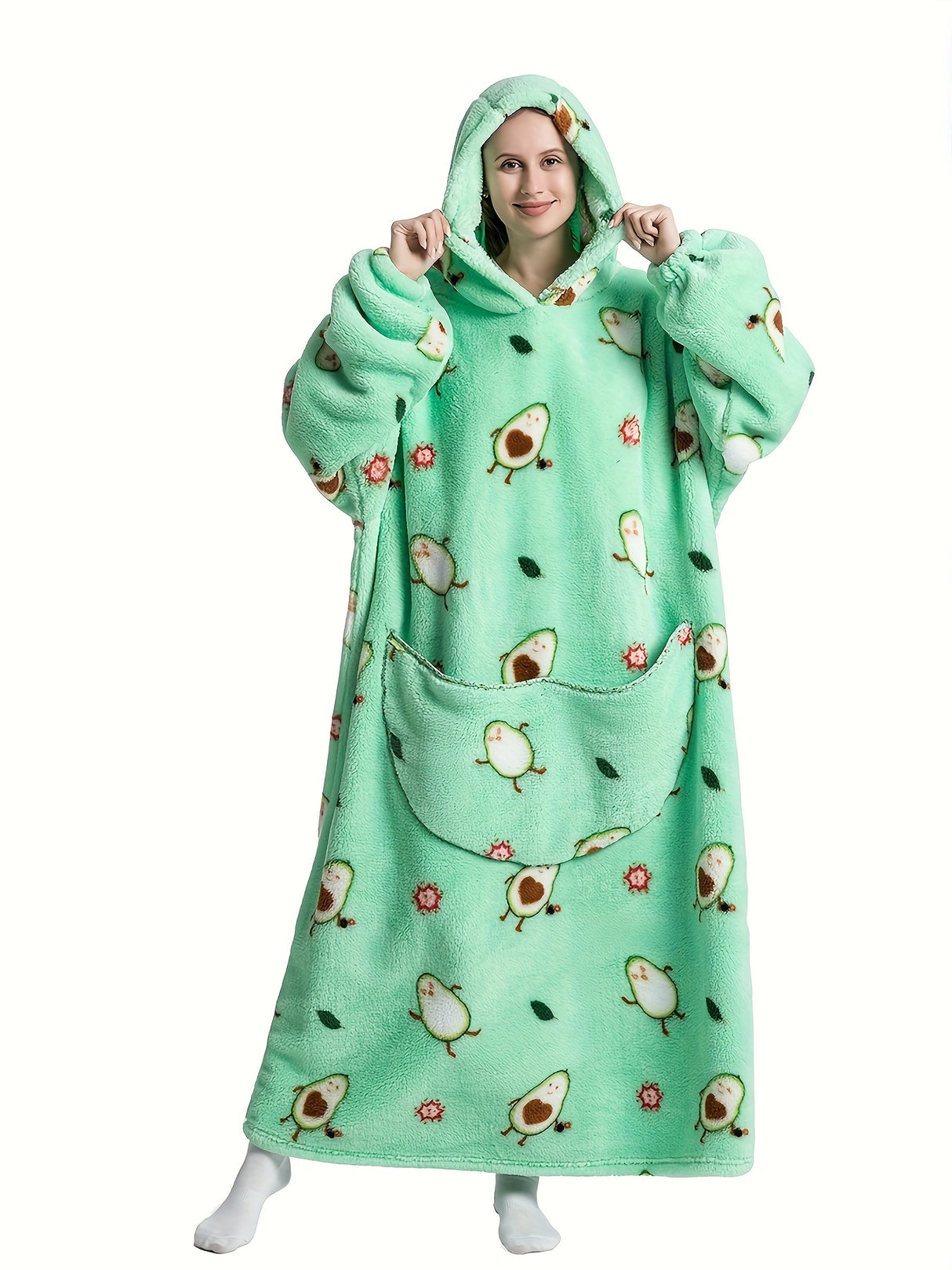 Sweat à capuche en flanelle imprimé citrouille grande taille - Doux, confortable, pelucheux, à capuche, vêtement d'hiver pour femme sur le thème d'Halloween