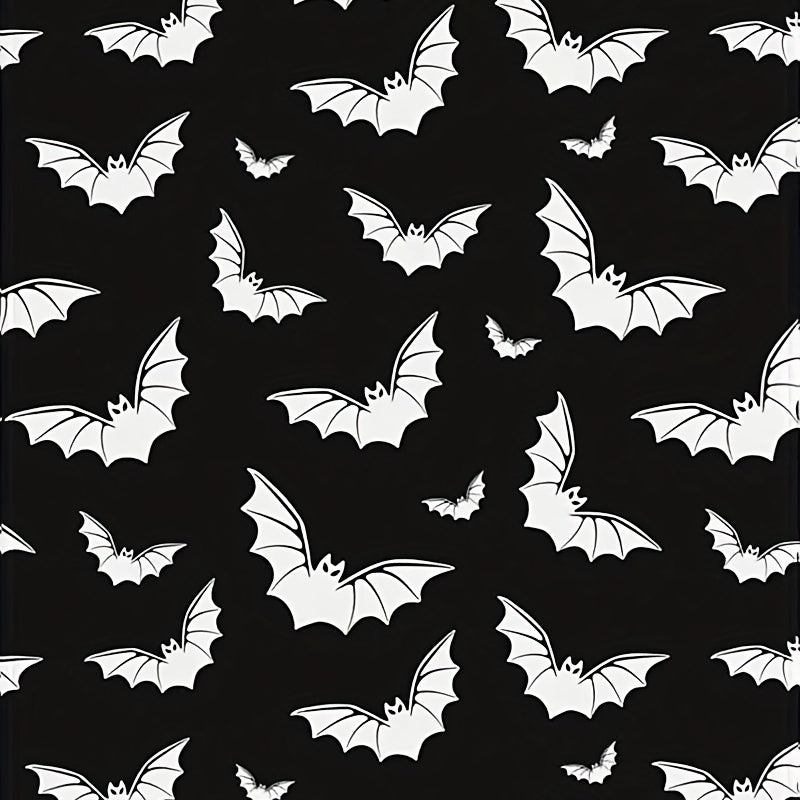 Manta con estampado de murciélago blanco y negro, cálida, acogedora y suave para sofá cama.