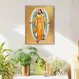 Icono religioso cristiano sagrado de madera bañado en oro de la Resurrección - Decoración inspiradora - 85059