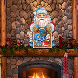 Christmas Night Christmas Door Decor by G. DeBrekht - Christmas Santa Snowman Decor - 8119173H