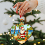 Beach House Decor - Santa on the Beach Wooden Ornaments by G. Debrekht Coastal Holiday Decor - 8688186
