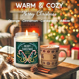 Christmas Themed Scented Candle in Glass Jar, Lavender Soy-Beeswax Blend, 3.5 oz, Hand-Poured with Single Wick, Ideal for Holiday Decor, Christmas Gifting, Festive Ambience & Home Aromatherapy - Comes with Bow Embellishment