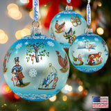 Adorno navideño de cristal de edición limitada de gran tamaño de los 12 días de Navidad - 73861 de G. DeBrekht