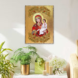 Icono sagrado ortodoxo religioso de madera bañado en oro de la Virgen María Directora - Decoración inspiradora - 85029