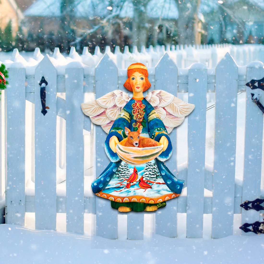 Decoración para puerta de Natividad con Ciervo y Ángel de la Guarda de G. DeBrekht - Decoración navideña de Natividad - 8152510H