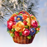 Flowers in the Basket Wooden Ornaments by G. Debrekht - Love Family Decor - 8688316