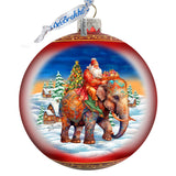 Adorno de bola de cristal de 12,7 cm con forma de trineo de safari - Decoración navideña - 73945 Adorno navideño de vidrio de mercurio - Adornos para árbol de Navidad de GDebrekht