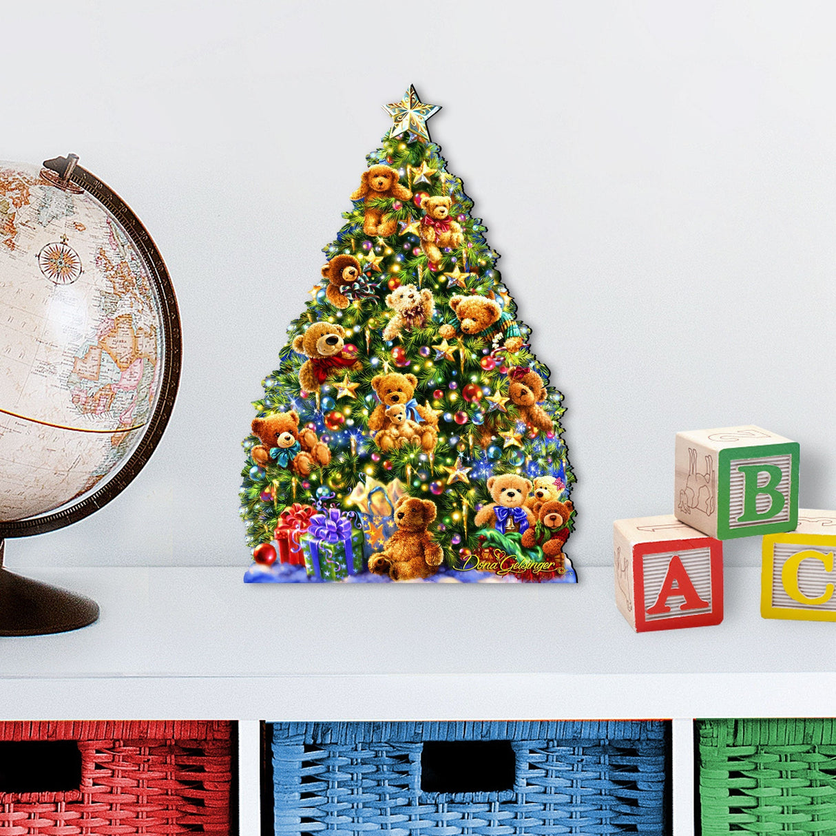 Decoración navideña para puerta con osito de peluche de D. Gelsinger - Decoración navideña - 8461019H-1101