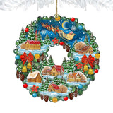 Adornos de madera con forma de corona de G. DeBrekht - Decoración navideña de Papá Noel y muñeco de nieve - 8185315