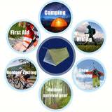 Tente d'abri d'urgence pour 2 personnes avec couverture isolante en polyéthylène : durable, coupe-vent et imperméable pour le camping et la préparation aux crises