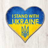 I Stand with Ukraine Heart Door Hanger - International Decor - 8187123H