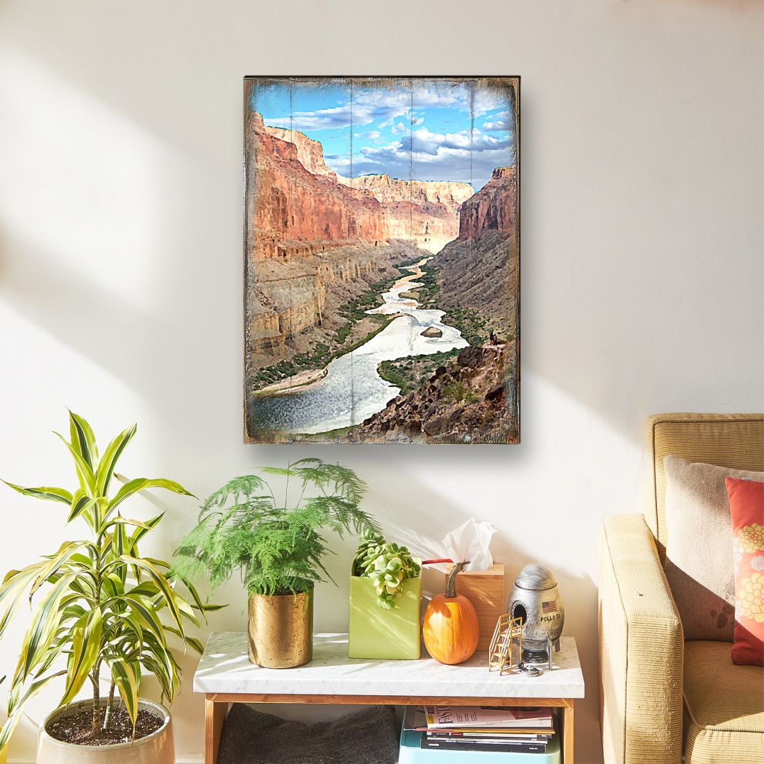 Canyon River Art Wooden Wall Art by Nature Wonders - Nature Wildlife Decor  - 95279B