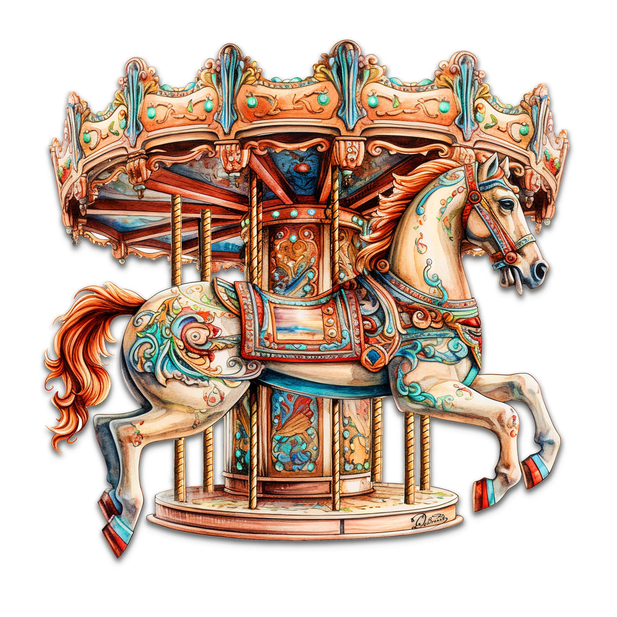 Carousel Horse Holiday Door Decor  by G. Debrekht - Christmas Decor - 8611027H