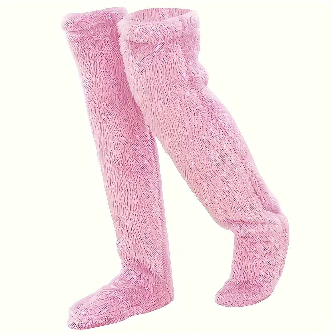 Calcetines afelpados hasta el muslo para parejas: medias de punto cálidas y duraderas por encima de la rodilla, de fácil cuidado.