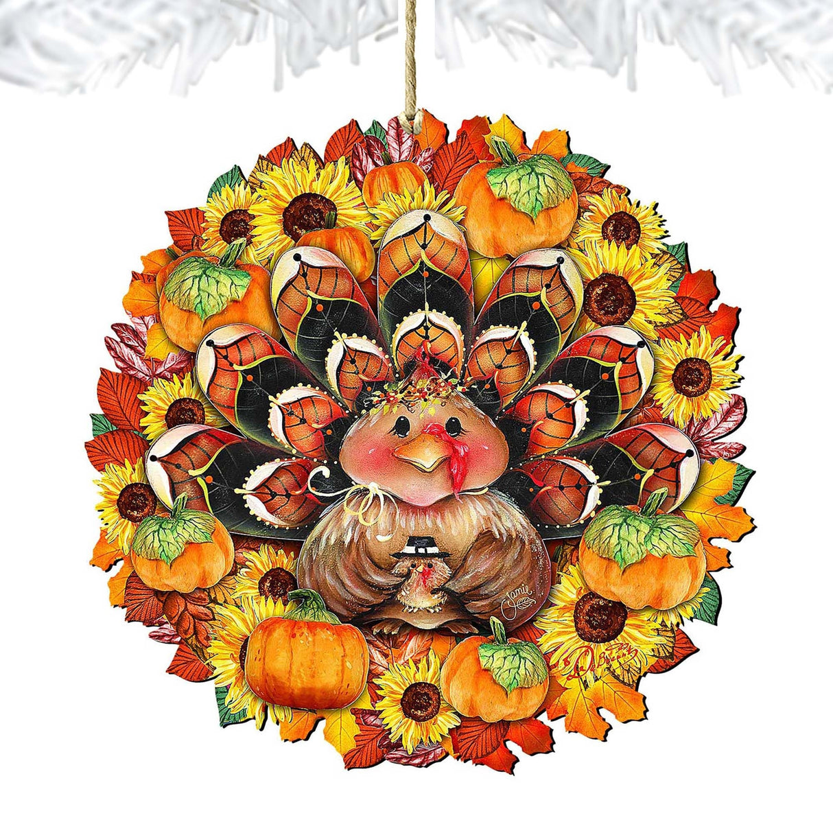 Adornos de madera con forma de corona de pavo - Decoración de Halloween para Acción de Gracias por Jamie Mills-Price - 8185305-3-MP