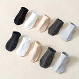 10 Pairs Of Baby Boy's Solid No Show Socks, Comfy Breathable Casual Soft Elastic Socks For Babies Indoor Outdoor Activities