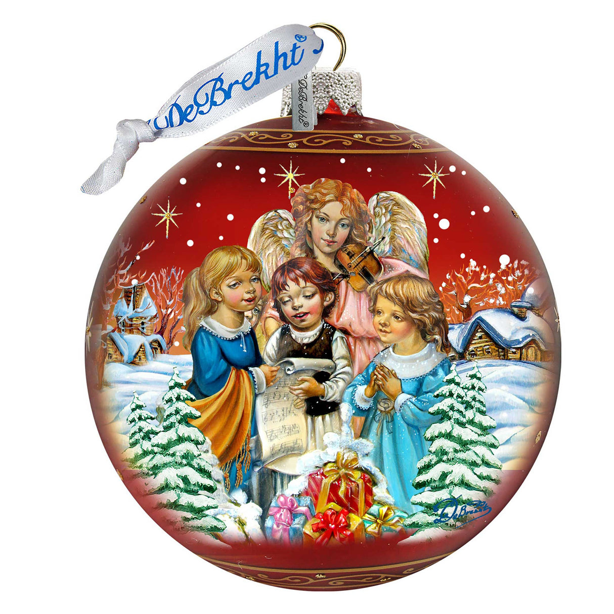 Christmas Guardian Angel Ball Glass Ornament Limited Edition by G. DeBrekht - Christmas Décor - 73877