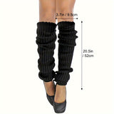 3 pares de calentadores de piernas de punto acanalado, calcetines largos informales de moda para invierno, térmicos, estilo JK, para mujeres y niñas.