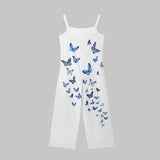 Ladies' Butterfly Printed Button Detail Casual Style Overalls - Lootquake