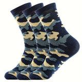 Lot de 3 paires de chaussettes de sport camouflage pour homme - Résistantes, extensibles et côtelées pour toutes les saisons